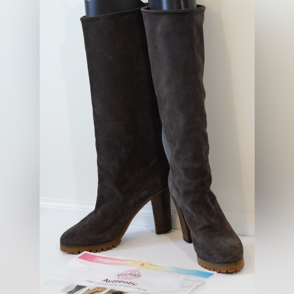 Chloe Suede Boots knee high SZ 36 COA